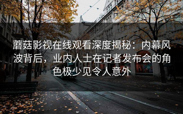 蘑菇影视在线观看深度揭秘：内幕风波背后，业内人士在记者发布会的角色极少见令人意外
