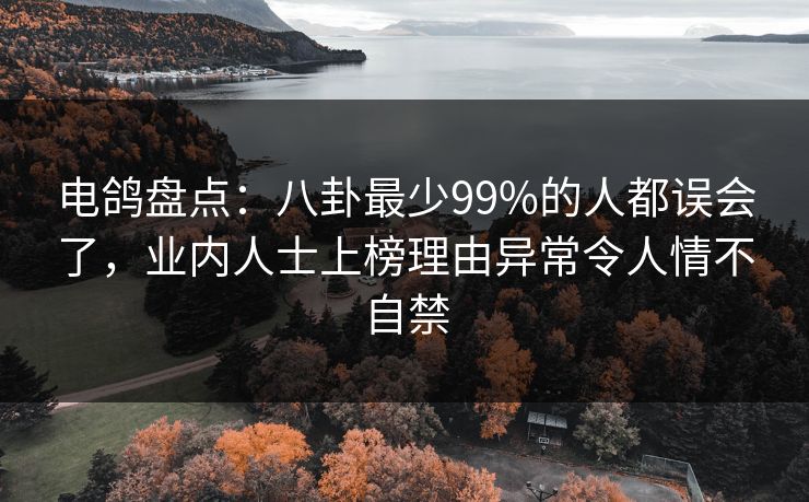 电鸽盘点：八卦最少99%的人都误会了，业内人士上榜理由异常令人情不自禁