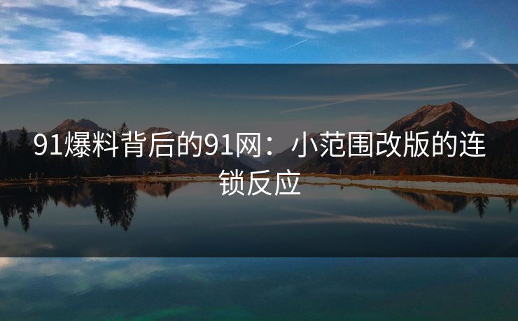 91爆料背后的91网：小范围改版的连锁反应